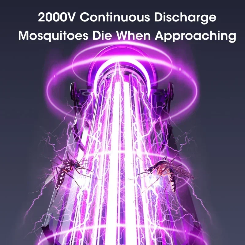Luz eléctrica UV para mosquitos, trampa para plagas silenciosa recargable para el hogar, Camping, interior y exterior, repelente de mosquitos