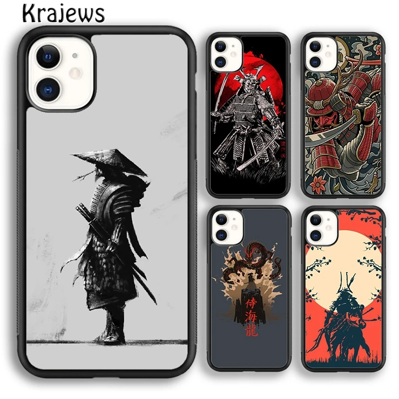 Krajews Japan Samurai Art Soft Phone Case Cover For iPhone 16 15 SE2020 14 6 7 8 plus 11 12 13 pro max Plus coque Fundas