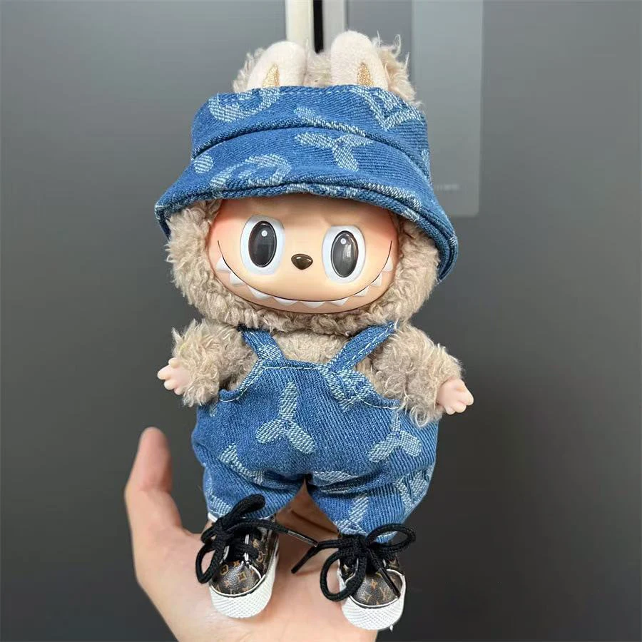 17cm Doll Clothes Fit For Labubu Toys,Figures Doll Accessories Fashion Little Clothes Rompers with Hat,Ideal Gifts for Kids