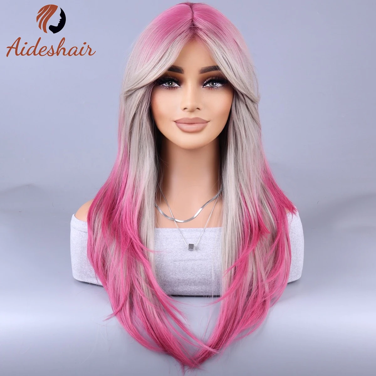 

Синтетический женский парик, новая модель искусственных длинных волос в европейском и американском стиле, разделен на полный комплект длинных волос, h