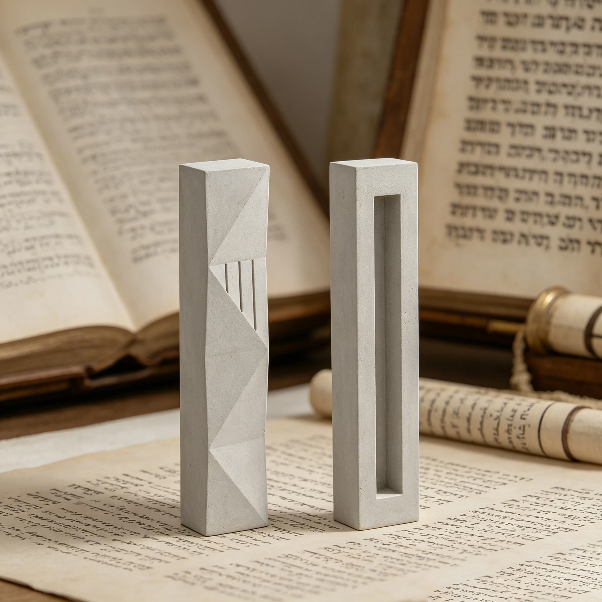 

Faceted Geometric Mezuzah Silicone Mold Modern Cement Plaster Mezuzah Case Mould with Scroll Slot Judaica DIY