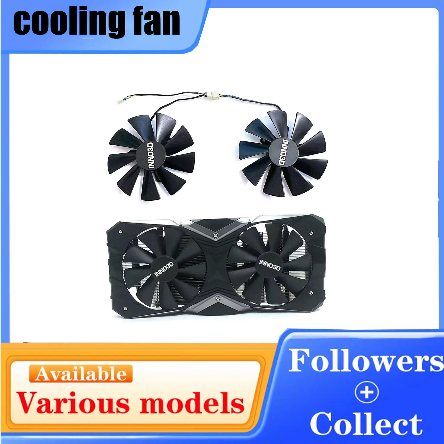 Cooling fan 95MM 4PIN GA92S2H RTX 2060 GPU fan suitable for INNO3D RTX 2060 SUPER GAMING OC X2 graphics card