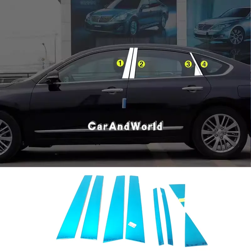 Stainless Steel For Nissan Altima 2020-2026 Door Upper Window A/B/C Pillar Strips Center Column Cover Trims Car Accessories