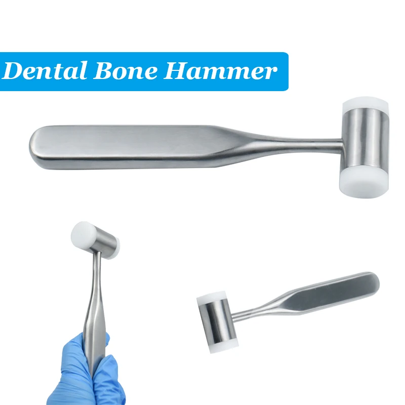 Double-headed Nylon Dental Bone Hammer Stainless Steel Handle Autoclave Teeth Surgical Extraction Tool Dentist Instrument