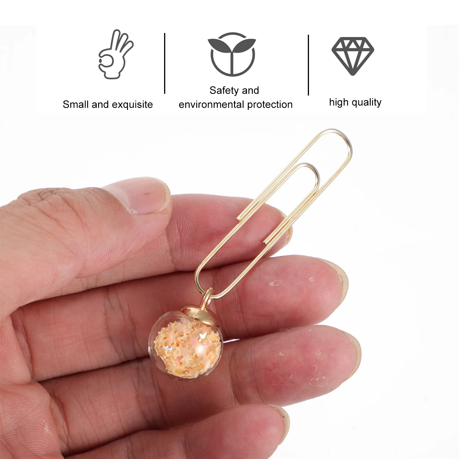 

5 Pcs Mini Decorative Zinc Alloy Paper Clips Strong Metal Office Note Files Holding Assorted Color Memo Clamps Photo