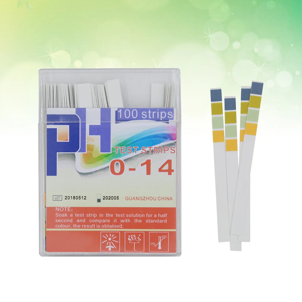 

100Pcs PH Testing Strips 4-Color Contrast 0-14 Accurate Results Fast Testing -1 Minute Convenient for Outdoor Use