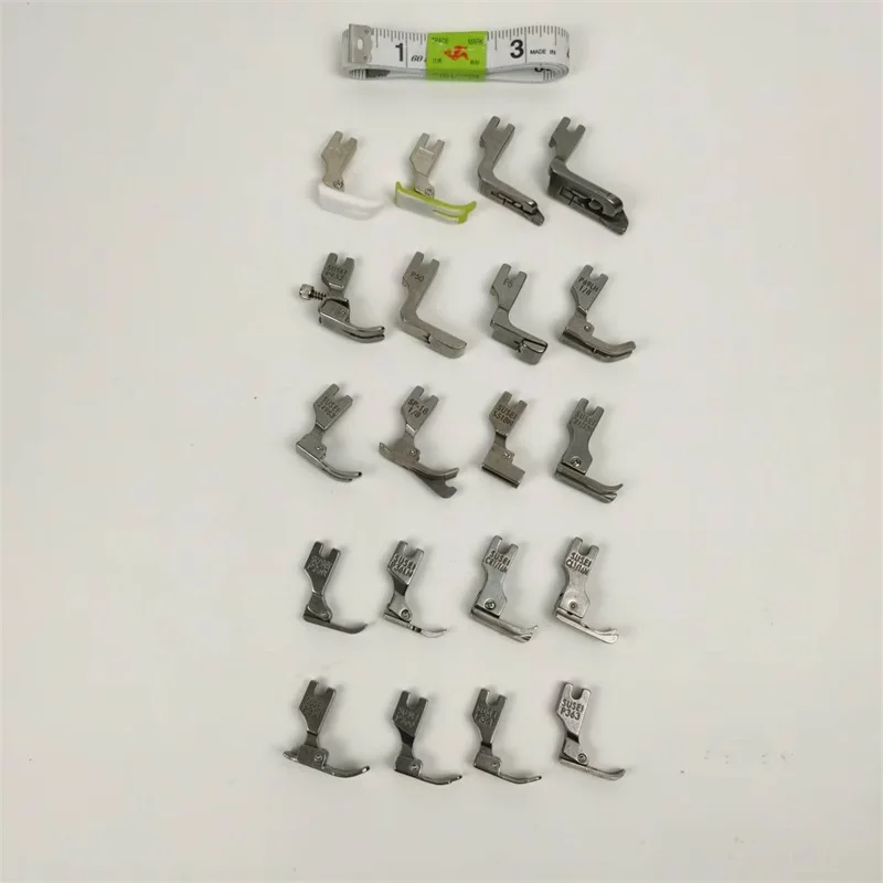 ماكينة خياطة قطعة قدم الضغط في ماكينة الخياطة P351 P58 T35 متمحور قطعة قدم الضغط في ماكينة الخياطة مع دليل اليمين واليسار SP-18 مع 2 مسامير للمغني B