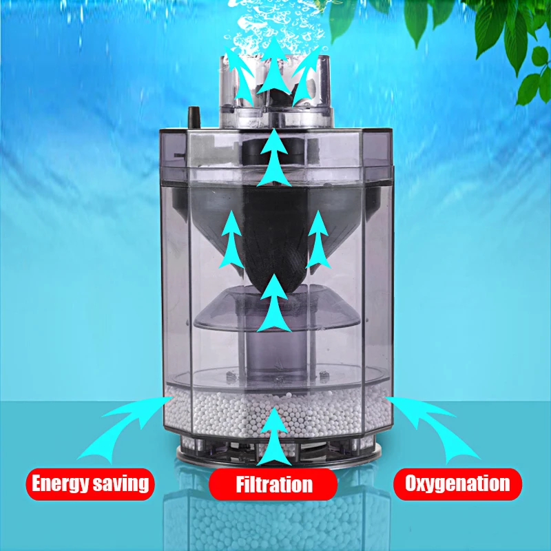 Multifunctional Aquarium Filter Ultra-quiet Fish Tank Built-in Filter Automatic Fish Excrement Filter Circulation Filter Pump