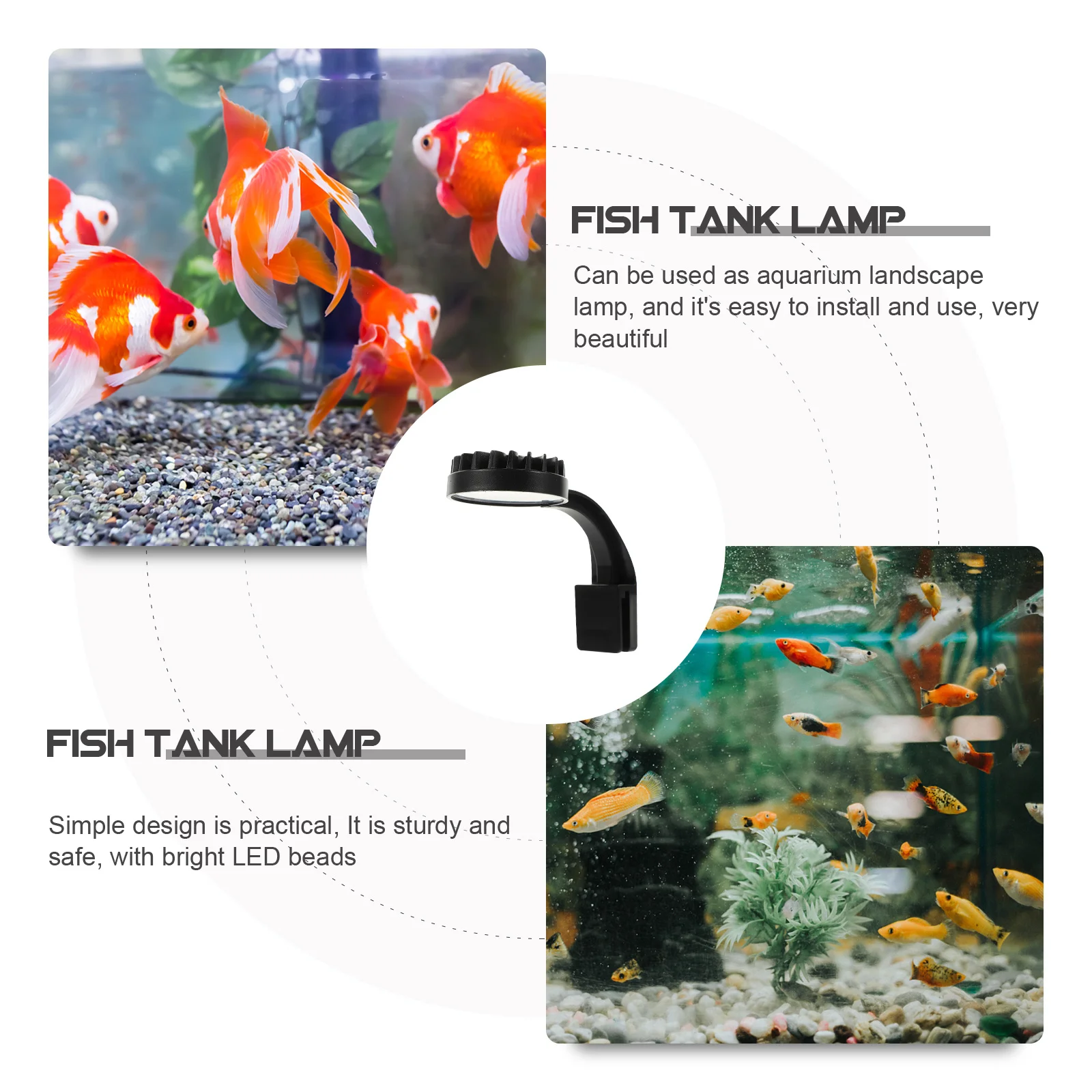 

Fish Tank Clip Lamp Sturdy Bright LED Aquarium Light Professional Household Fish Tank Accessory Convenient Aquarium Supply