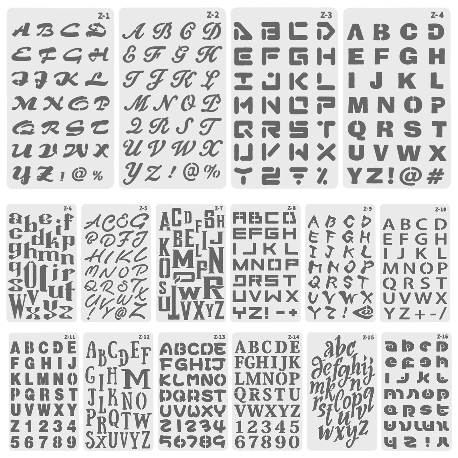 20Pcs Reusable Letter Stencils Pet Alphabet Stencil Set for Painting Crafts Journaling Scrapbook Drawing Stencils for Letters