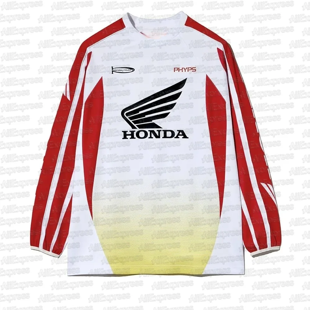 

Honda 2025 Summer Motorcycle Jersey Long Sleeve Riding Shirt Breathable Dirt Bike Racing Gear Comfortable Off-Road Moto Top
