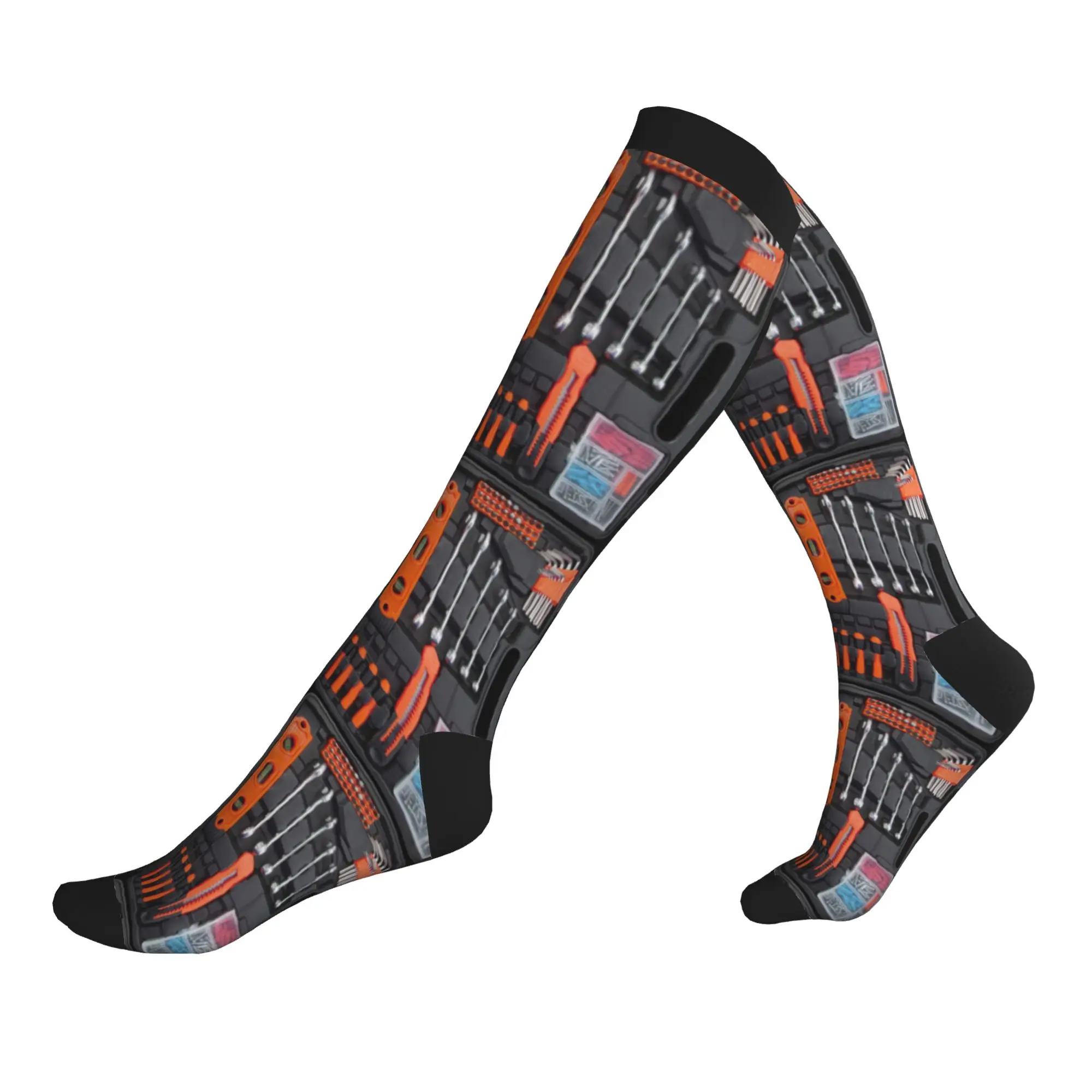 Mechanics Large Toolbox Dress Socks Men Women Warm Fashion Novelty Mechanic Sports Compression Socks