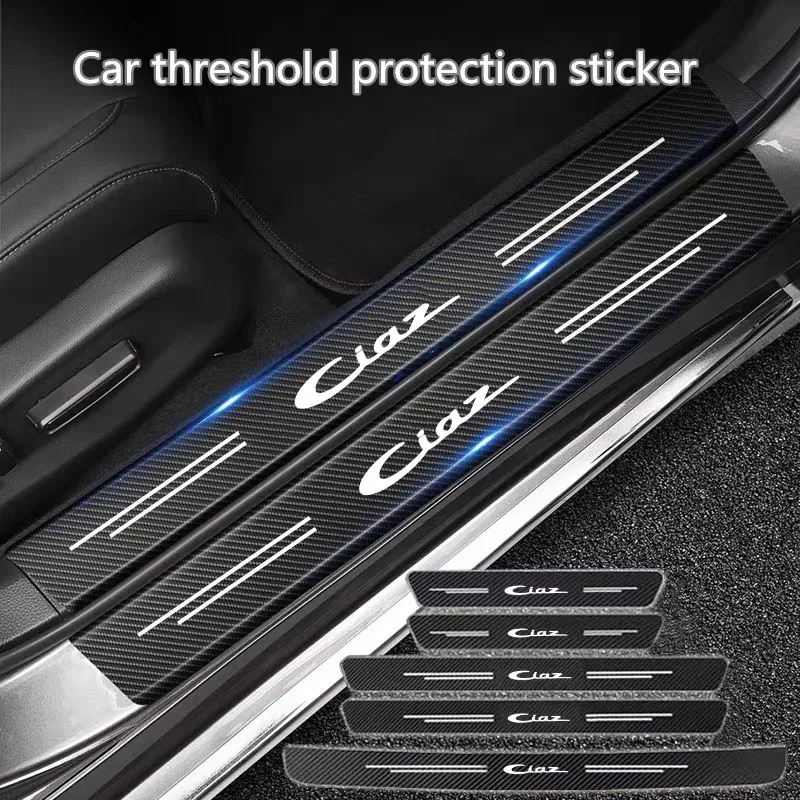 60X7CM Car Door Sill Side Anti Scratch Protector Strip Carbon Fiber Car Sticker For Suzuki Ciaz Accessories