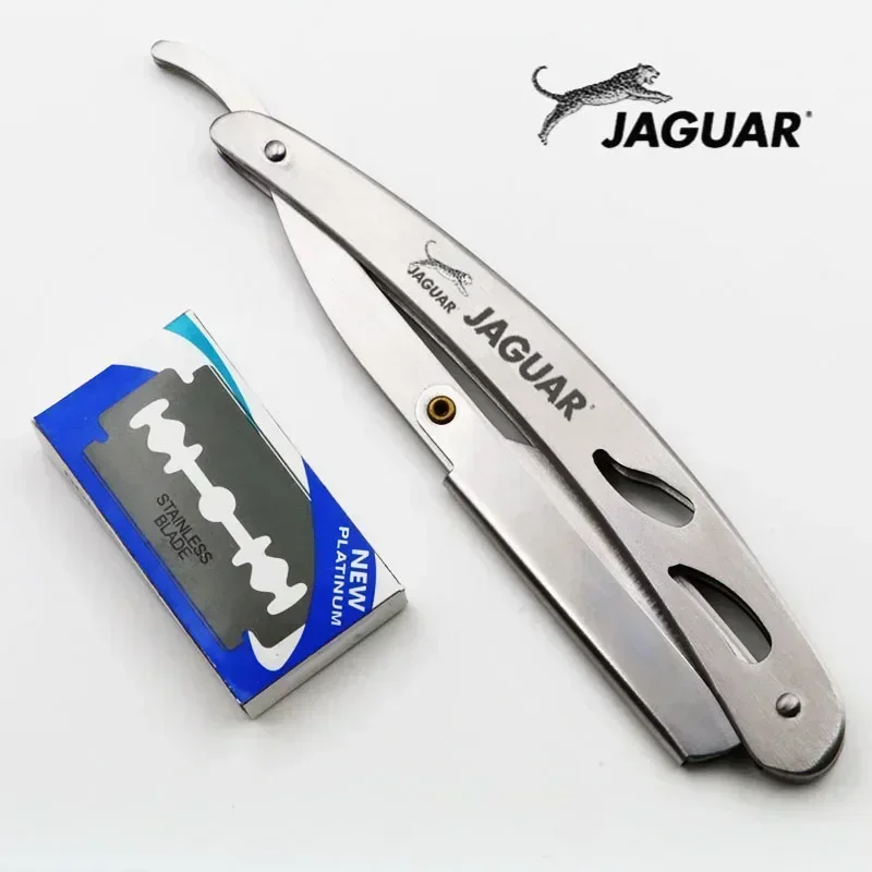 1set Men Straight Barber Edge Steel Razors Folding Shaving Knife Hair Removal Tools With 10pcs Blades