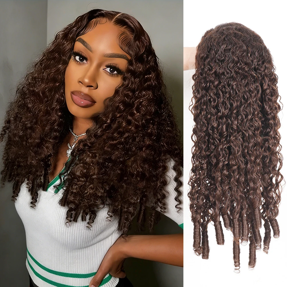 

13x4 бирманские вьющиеся парики из натуральных волос на кружеве спереди # 4 цветных шоколадно-коричневых парика из бразильских кружевных волос плотности 150%