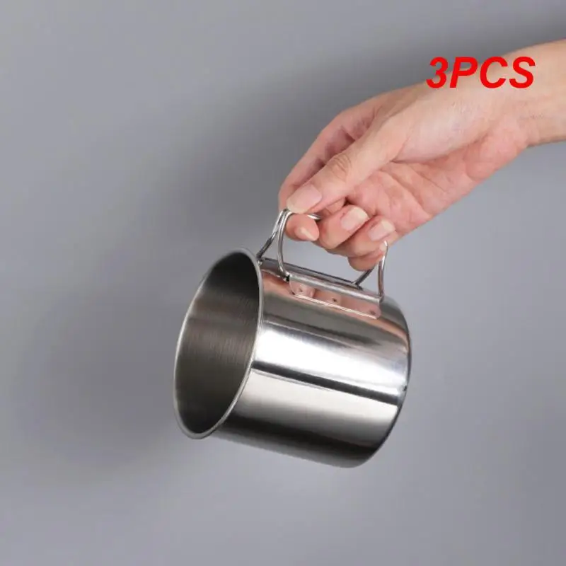 3PCS 480ml Water Cup Foldable Anti-scalding Aluminum Camping Cup Outdoor Travel Picnic Drinking Mug Tableware Cooking Supplies