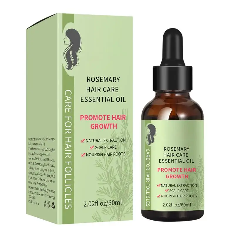 Hair Growth Essential Oil Rosemary Essential Oil Hair Growth Scalp Damage Treatment Baldness Nourishment Repair Liquid 60ml