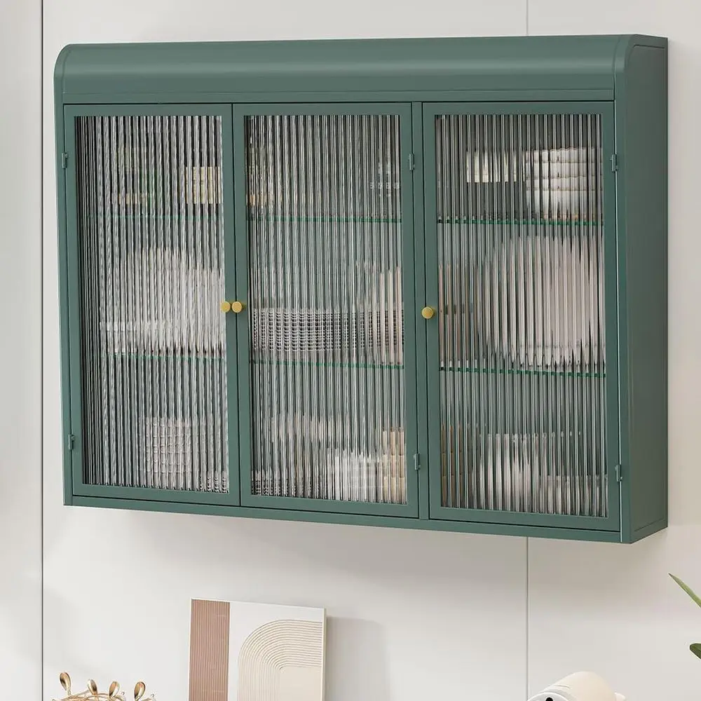

luted Glass Wall Cabinet, Medicine Cabinet Bathroom Wall Cabinet Space Saver Over The Toilet Arched Storage Cabinet with Tempere