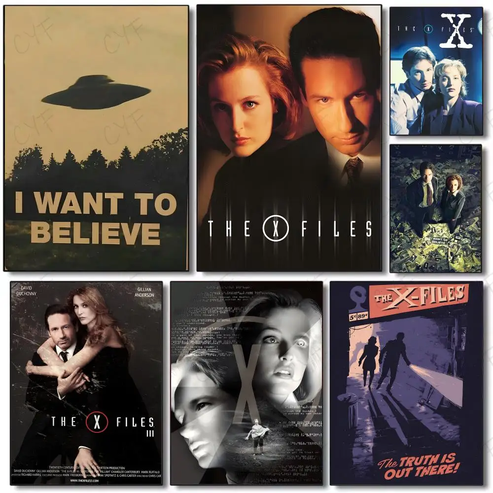 Tv Series Mystery T-The X-Files Poster Painting Wall Art Mural for Living Room Home Decor and Gifts