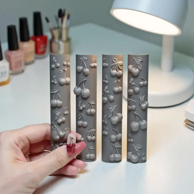 Manicure Design Mold for Nail Art, 3D Silicone Rose Flower Butterfly, DIY Cherry Jewelry Craft Template