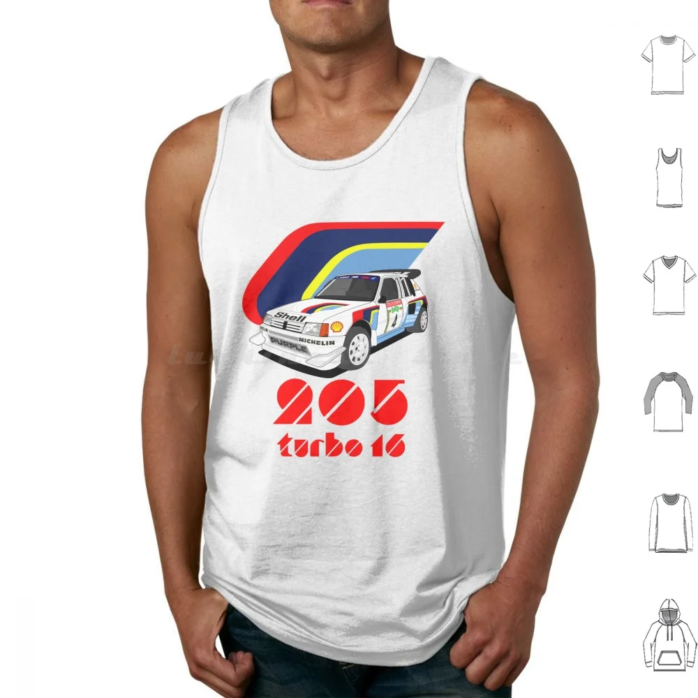 205 Turbo 16 E2 Camisetas sin mangas 205 T16 Turbo16 16 Soupape Valve Wrc Rally World Vatanen Salonen Kankkunen 86 1986