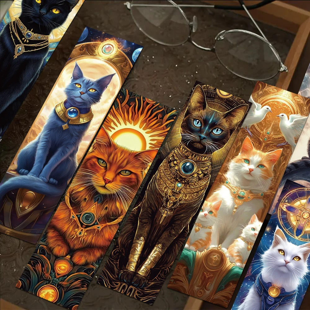 30pcs Cat Tarot Cards Bookmarks Reading Pages Books Marked School Stationary Supplies DIY Aesthetic Bookmark Creative Gifts