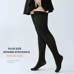 DOIAESKV 120D Large Size Women Stockings Over Knee Socks Thigh High Socks Plus Size Female Stockings Long Socks Womens Stockings