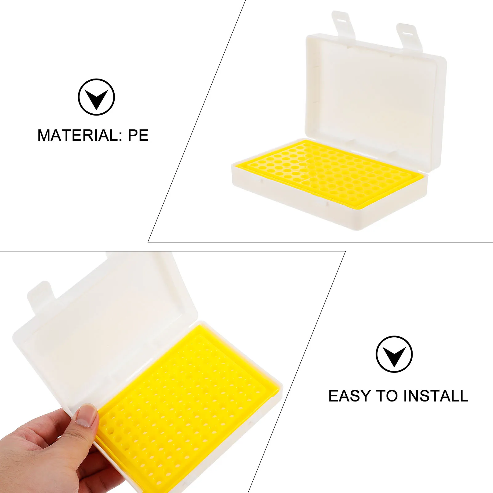 

Tube Rack 96-Hole Pe Carrying Box For Lab Lightweight Portable Tubes Holder For Laboratories Tubes