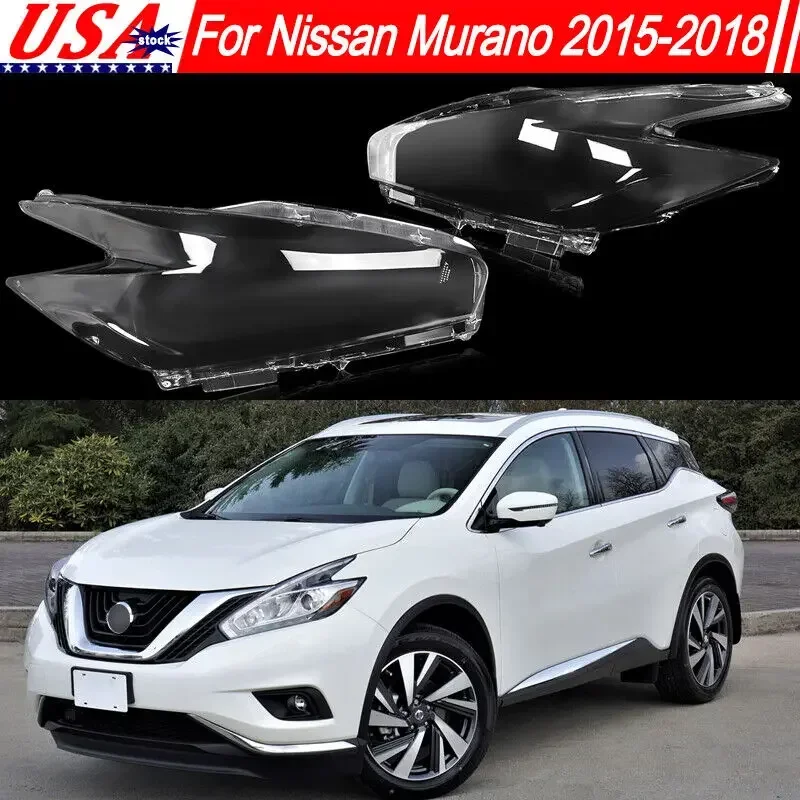 For Nissan Murano 2015-2018 LH RH Side Car Headlight Lens Cover Transparent head light lamp Shell