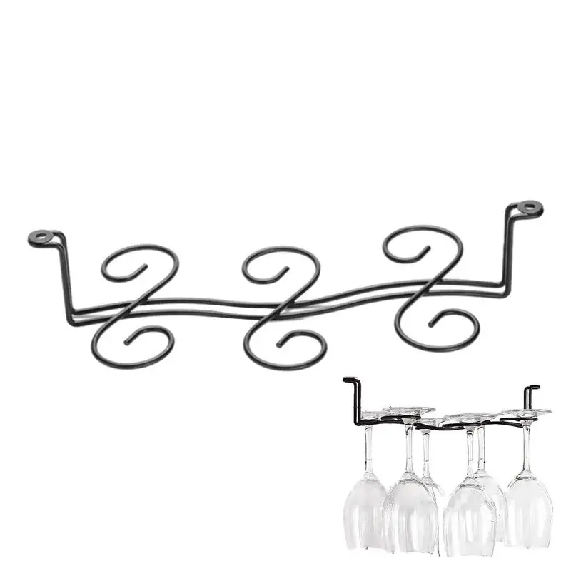 Wine Glass Rack Metal Wall Mounted Wine Cup Organizer Creative High Foot Wine Glass Rack European Retro Style Red Wine Holder