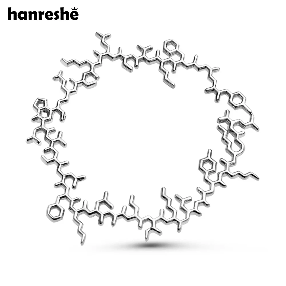 Hanreshe Medical Beta-Endorphin Brooch Pin Biology Molecules Neurology Badge Gene Jewelry for Doctor Nurse Biologist Gifts