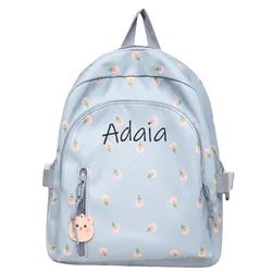 Mochila informal con bordado personalizado para mujer, con nombre personalizado morral, bolso de mano, mochila para la escuela, viajes, vacaciones