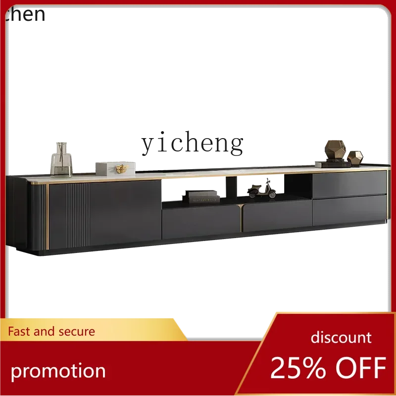 

ZML light luxury rock panel TV cabinet modern simple living room fashionable floor TV cabinet coffee table combination
