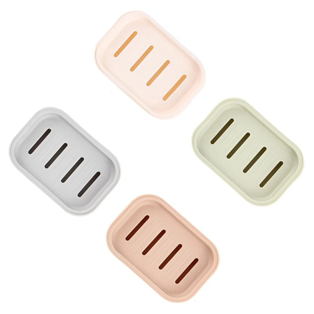 

4 Pcs Portable Soap Box for Travel Kitchen Bathroom Wood Tray Container Holder Dry Storage Leak Design Durability Safety Hygiene