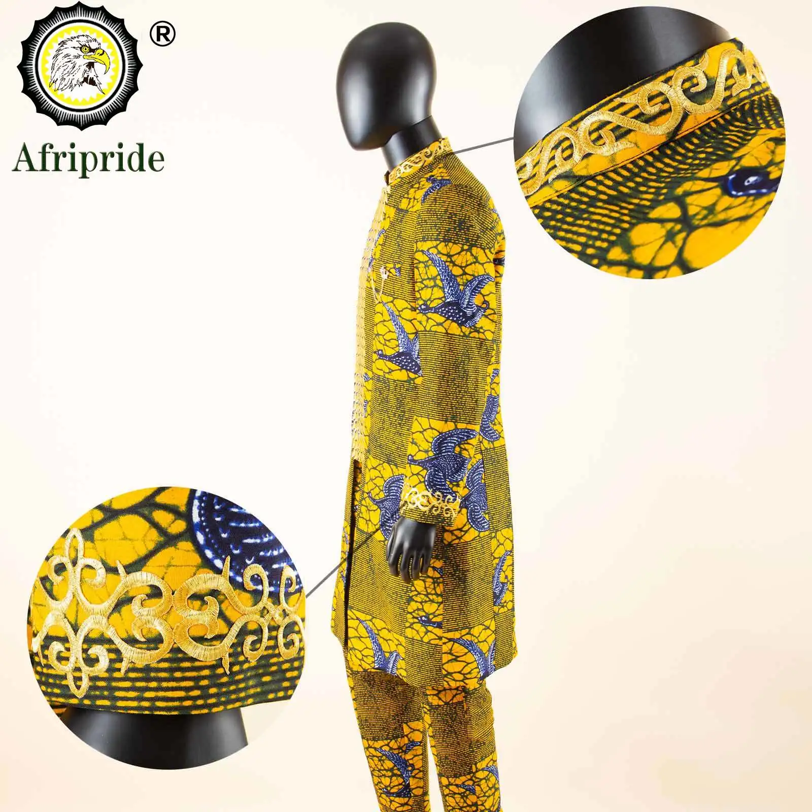 Dashiki for Men African Suit Embroidery Jackets and Pants 2 Piece Set Traditional Attire Dashiki Clothes Print Outfits A2316061