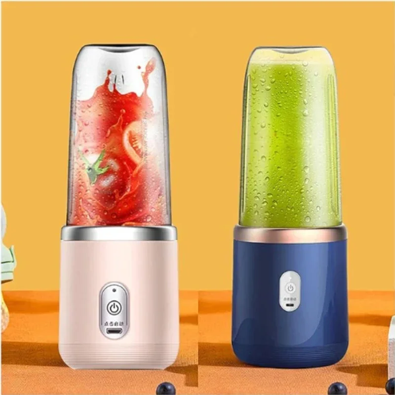 Portable Mini Blender Electric Small Juice Extractor with 6 Blades and Sports Cup Lid Mini Blender for Milkshakes and Smoothies