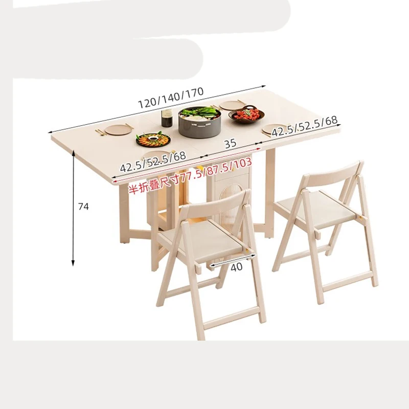 Luxury Simple Dining Table Set With Chair Vintage Modern Folding Table Space Savers Mesas De Comedor Restaurant Furniture