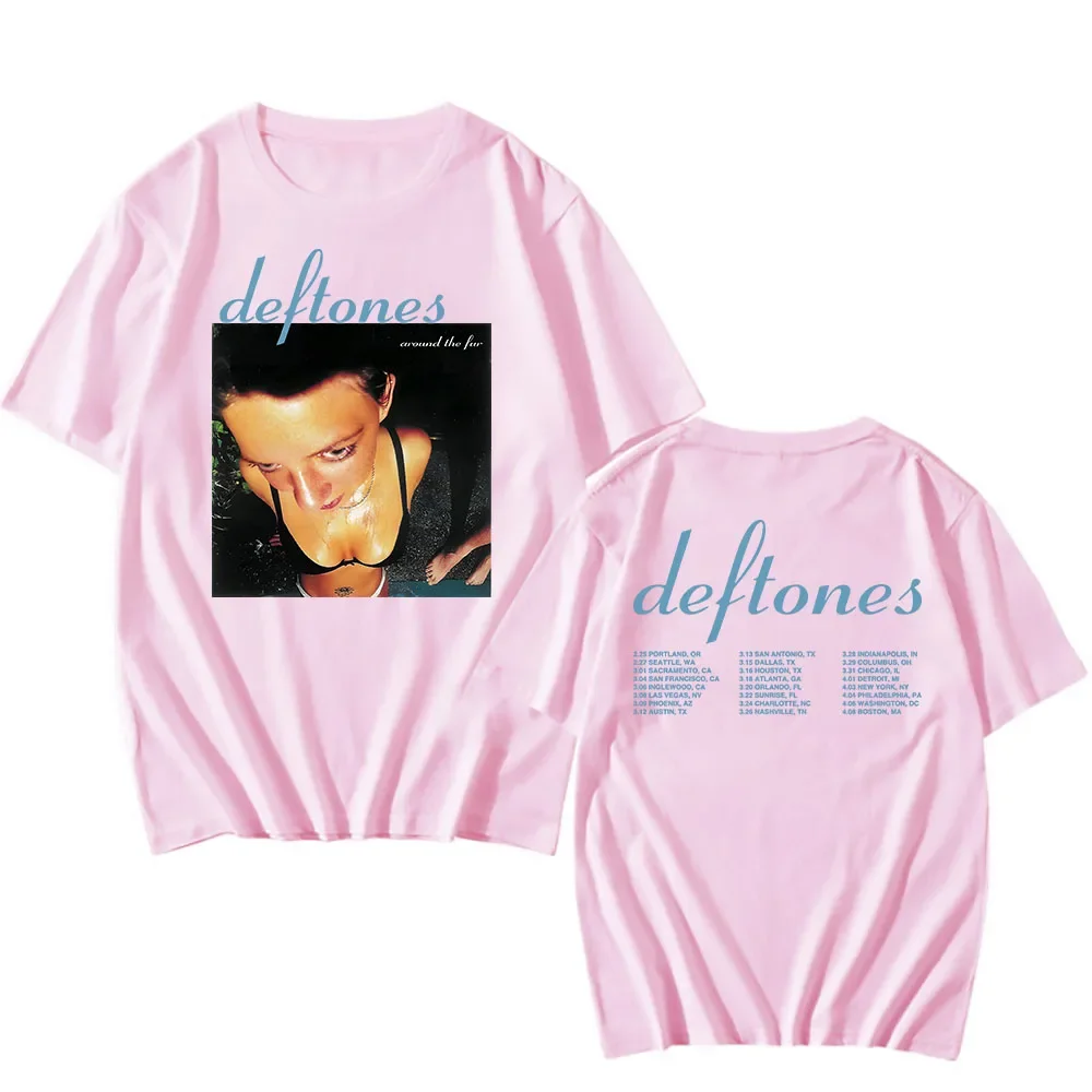 ديفتونز جولة 2025 تي شيرت حول الفراء ألبوم الجرافيك بلايز قصيرة الأكمام القطن الصيف تي شيرت الهيب هوب الفرقة موضة تيز #4