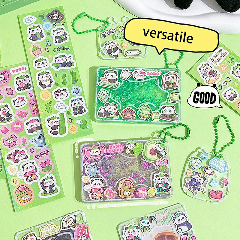 10PCS Cartoon Cute Capybara Gu Card Stickers Kawaii Animals Panda Handbook Stickers Creative DIY Decals For Notebook Stickers