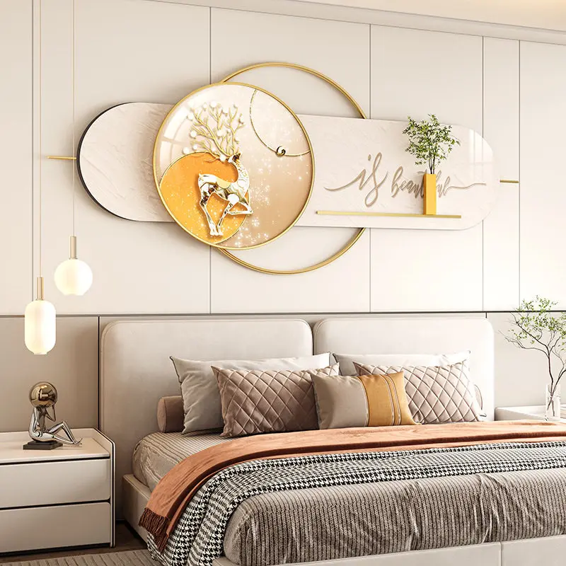 High-end Bedroom Bedside Decoration Paintings Light Luxury Master Bedroom Hanging Paintings Living Room Background Walls Decor