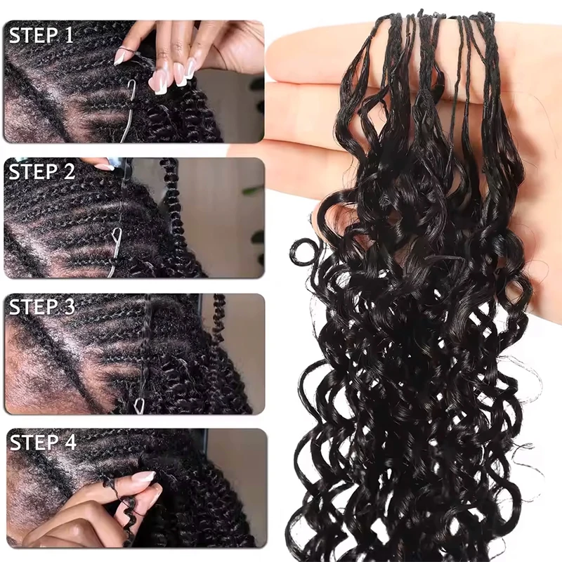 Cabelo Humano Cacheado para Crochê 12A, 30 Polegadas, Espirais Pequenas, Cachos Pixie Profundos, Extensões Pré-Separadas Sem Nós, Tranças Miracle Knot, Extensões de Fácil Instalação, Perucas de Ondas Profundas, Cabelo Humano para Crochê com Nós Milagrosos, Materiais para Tranças, Cabelo Cacheado Volumoso