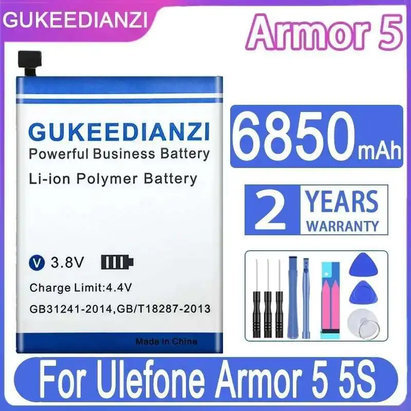 

Mobile Phone Battery Long Lasting Good Low-Temperature Performance For Ulefone Armor 5 5S 6850Mah
