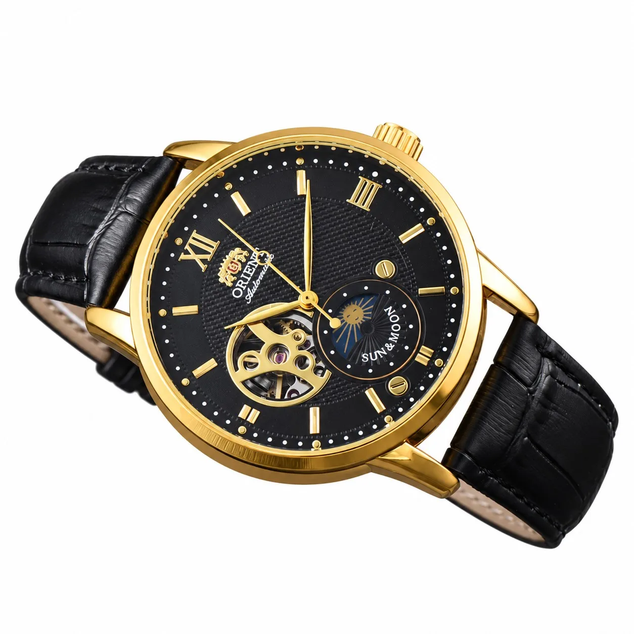 Full-Featured Ultra-Thin Automatic Sports Watch with Skeleton Dial and World Time O Series F1