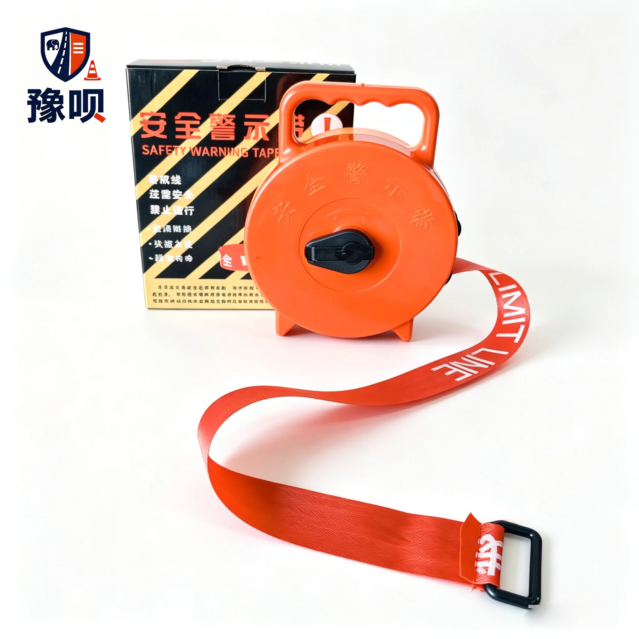 Heavy Duty Retractable Warning Tape Reel with Carry Handle, 50m Long Safety Barrier Line, Portable Traffic Police Emergency Isol