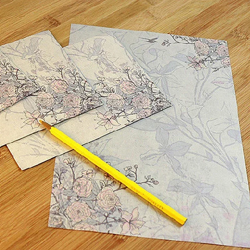 10pcs/pack European Flowers Letter Pads for Envelopes DIY Letter Writing Paper Message Card Wedding Party Invitations Stationery