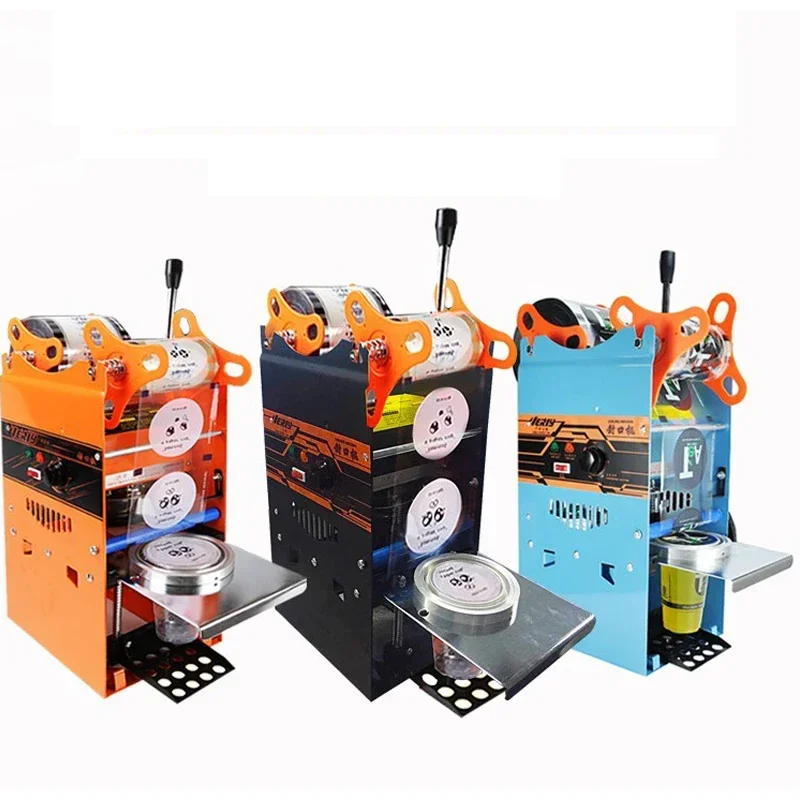 المنزلية 220 فولت جديد ماكينة الختم الأوتوماتيكية حليب الصويا المشروبات الساخنة الشاي متجر التجارية ورقة كوب كوب بلاستك كوب ختم عالمي