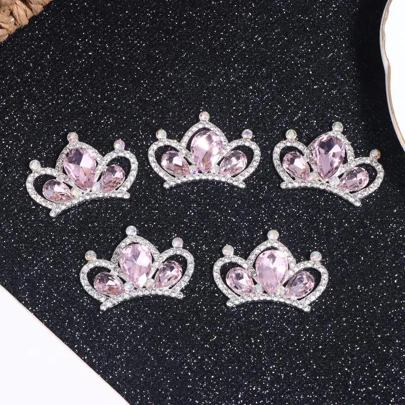 10 قطع من مشابك شعر على شكل تاج من حجر الراين - دبابيس شعر على شكل تاج الأميرة من سبيكة مع ترصيع فلاش، إكسسوارات شعر ذاتية الصنع للحفلات والصور
