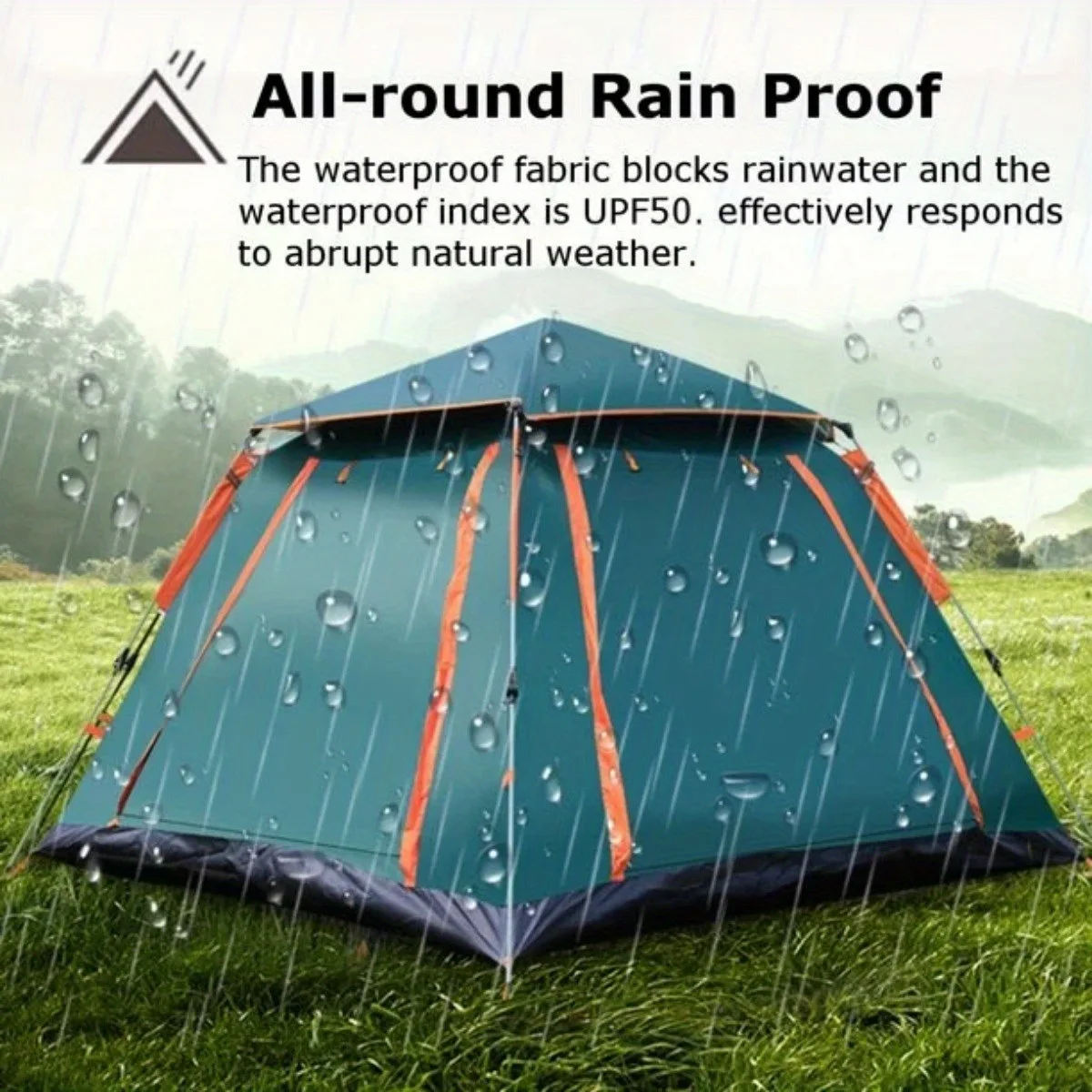 dropship 2-3 Person Camping Tent Outdoor Foldable Waterproof Tent with 2 Mosquito Nets Windows Carrying Bag for Hiking Climbing