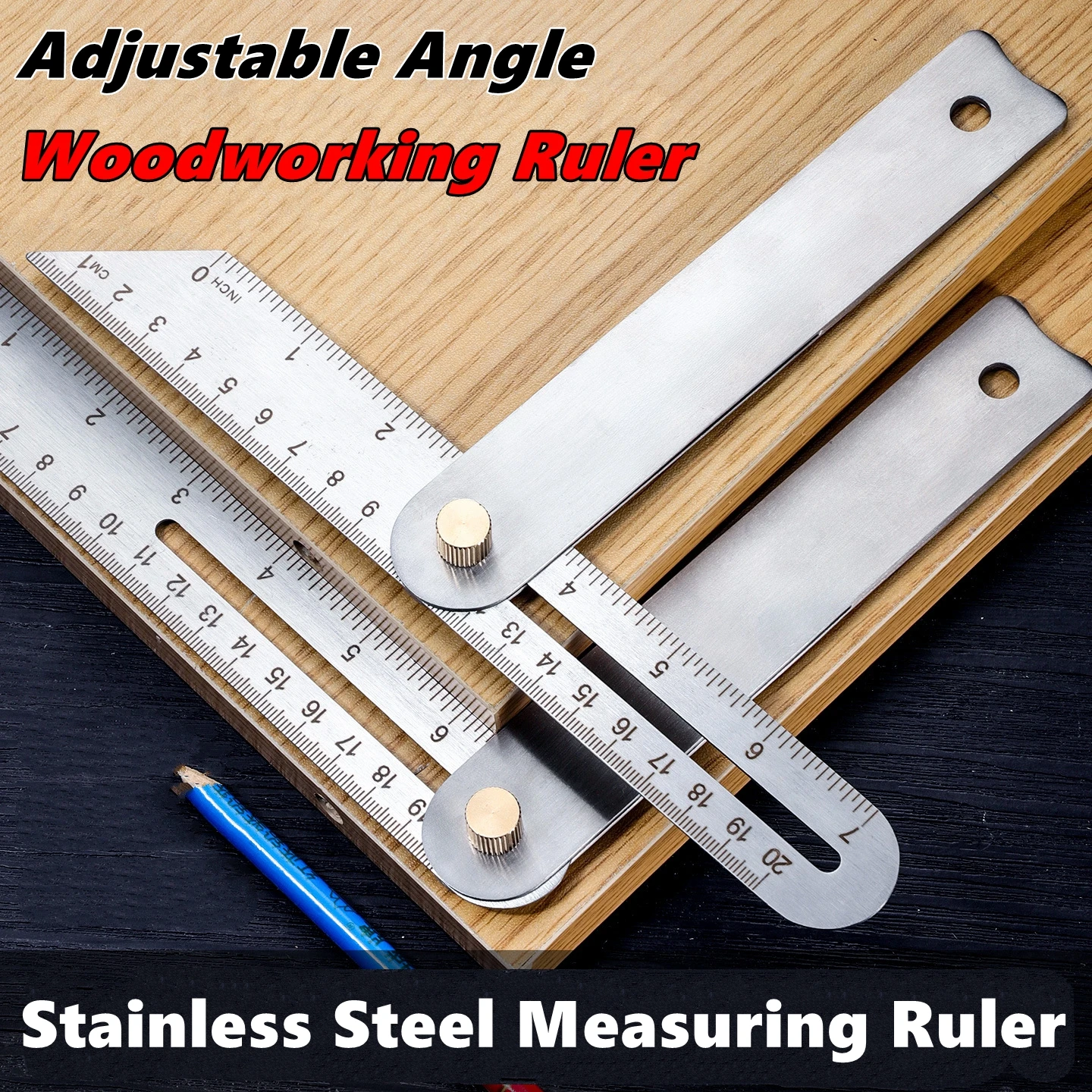 Stainless Steel Measuring Ruler Professional Woodworking Gauge Tool Drawing for Carpenters,Craftsmen,Homeowners,Furniture DIY