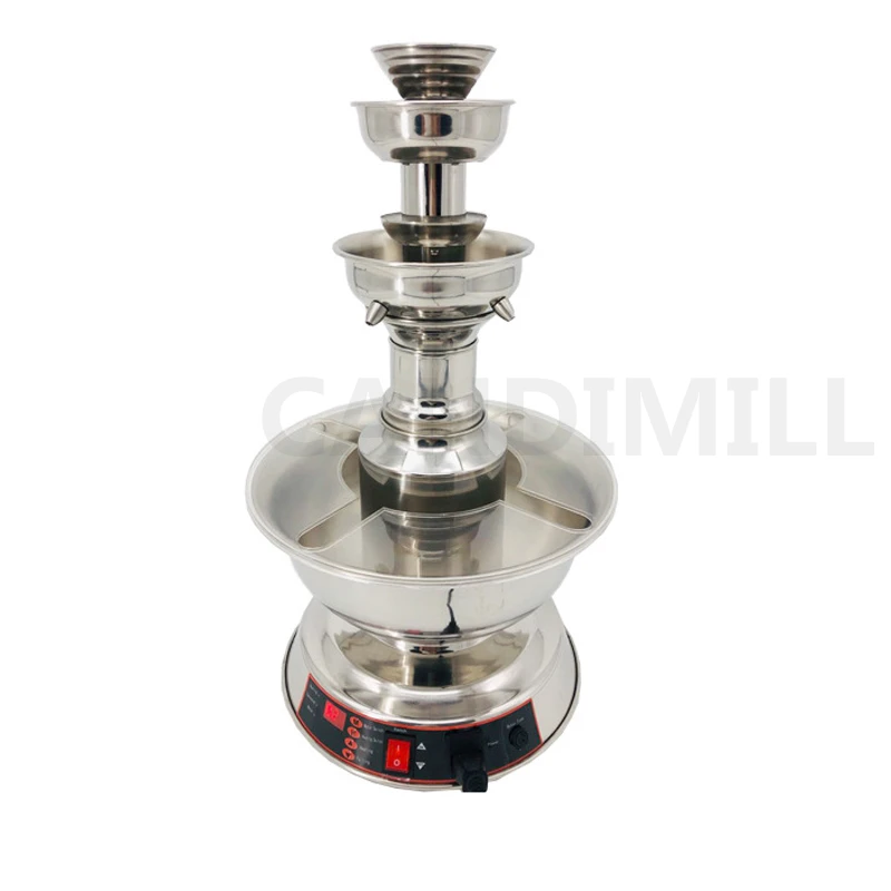 Red Wine Champagne Fountain Machine Wine Warmer 3 Tier Juice Waterfall Machine Restaurant Party Beverage Warmer